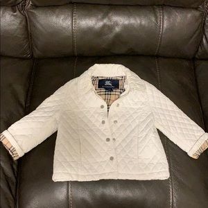 Burberry White Quilted Jacket Coat 2 y/ 2T